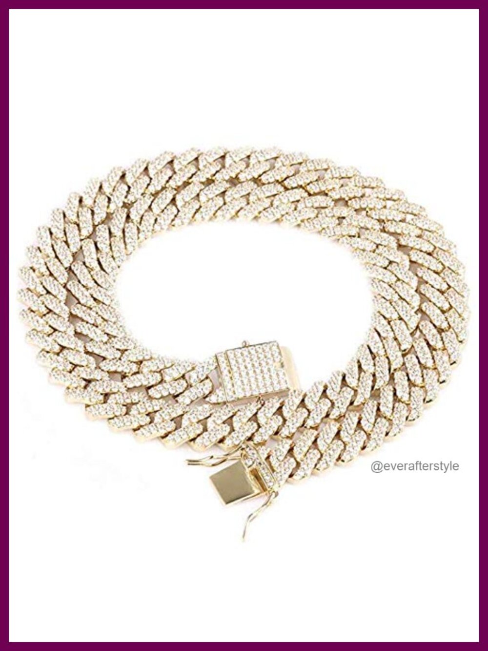 14K Gold Plated Cuban Link Chain Necklace Iced Out Hip Hop Jewelry Gift